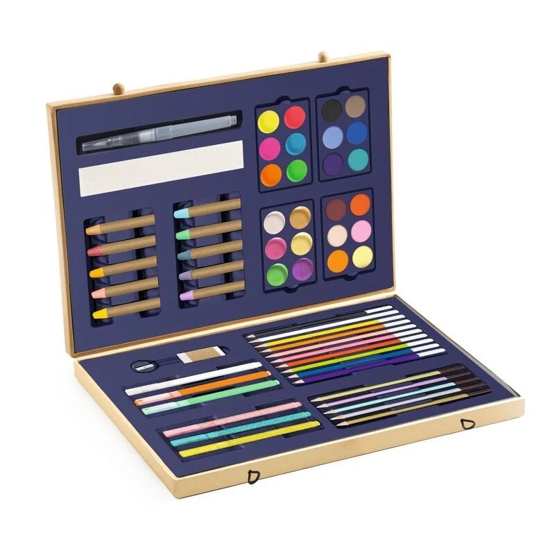 60pc Djeco Sparkling Box Of Colours Colouring Pencils/Markers Stationery Set 9y+