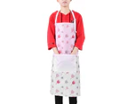 Adjustable Tie Apron Kitchen Apron Oxford Cloth Apron Cooking Aprons With Front Pocket Red