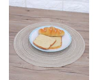 Round Anti-Slip Heat-Resistant Washable Placemat Dining Table Mat (Coffee, 36Cm)