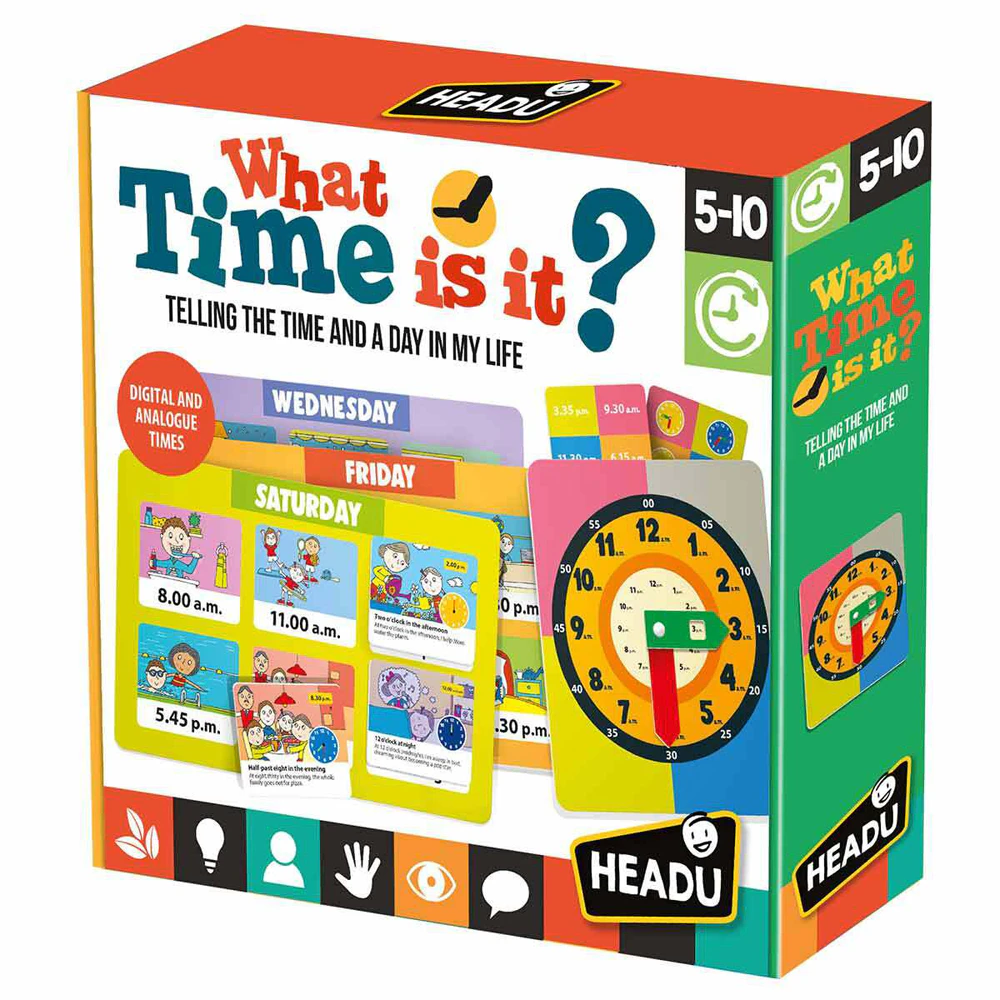 Headu What Time Is It Cards/Board Game Educational Play Set Kids/Children 5-10y