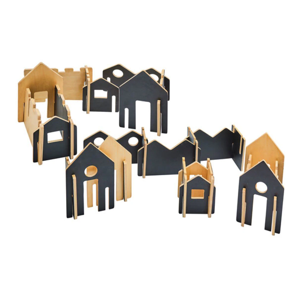 28pc Freckled Farm Happy Architect Create N Play Kids Wooden Build Toy Black 2+