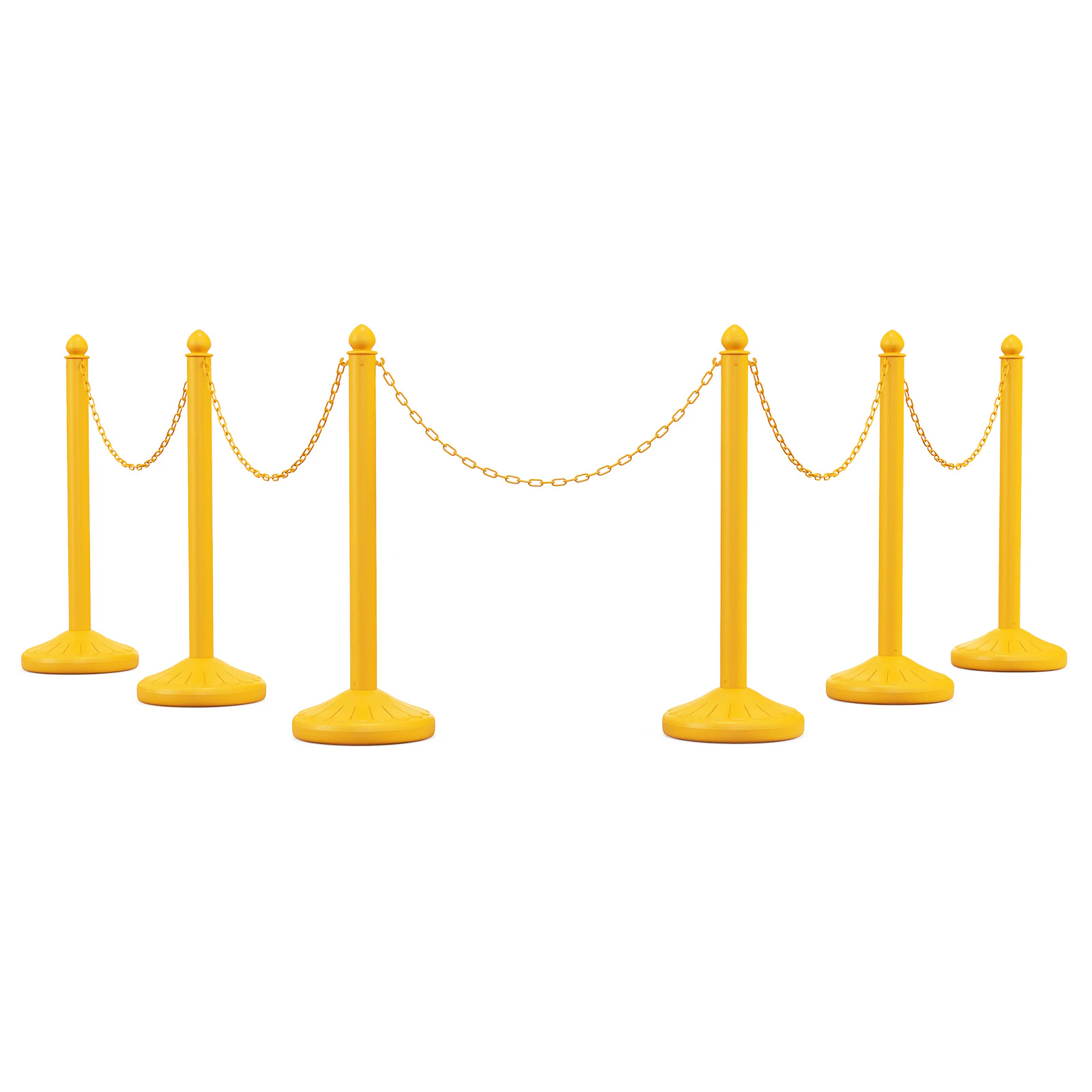 Costway 6PCs Crowd Control Stanchion Barrier Post Set Queue Bollards w/Belts Connect Chains C-Hooks Indoor Outdoor