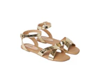Dorothy Perkins Womens Fernando Metallic Crossover Strap Sandals (Gold) - DP5315