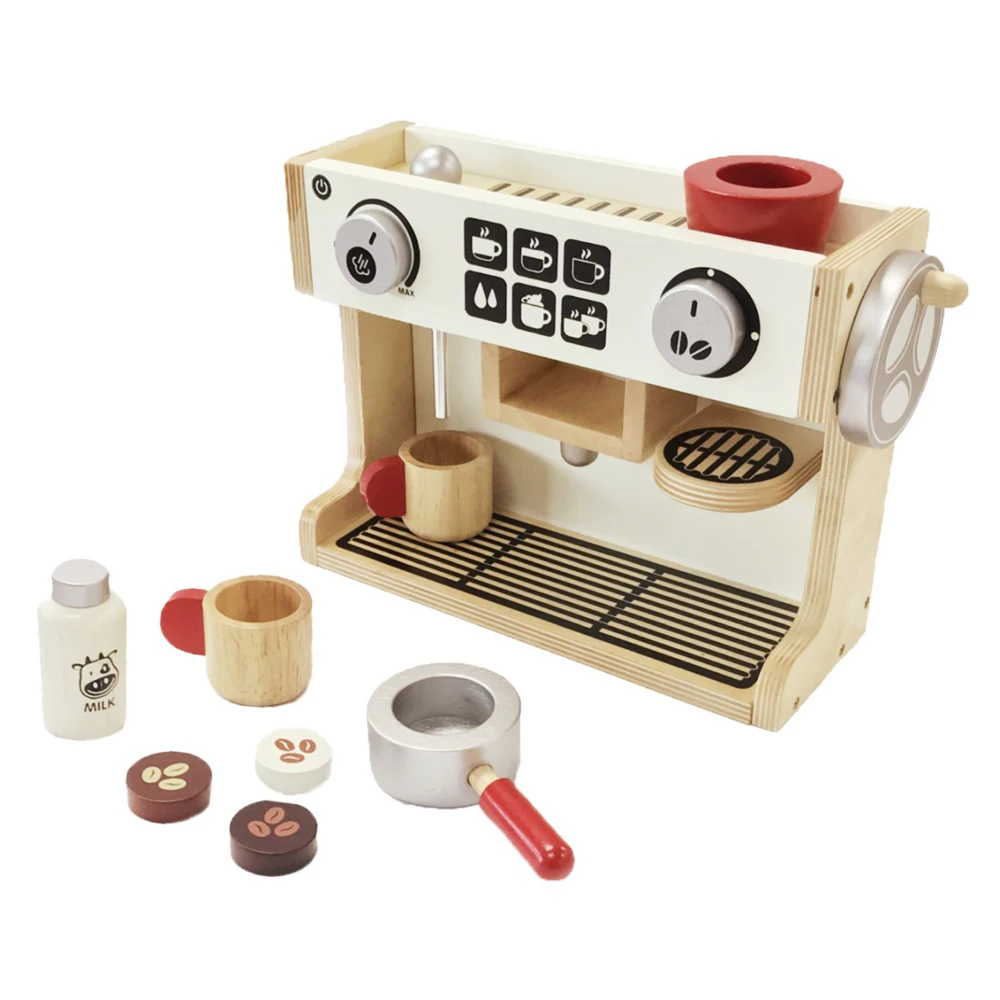 Im Toy Barista Coffee Maker Wooden Toy Kids Fun Interactive Pretend Play Set 3+