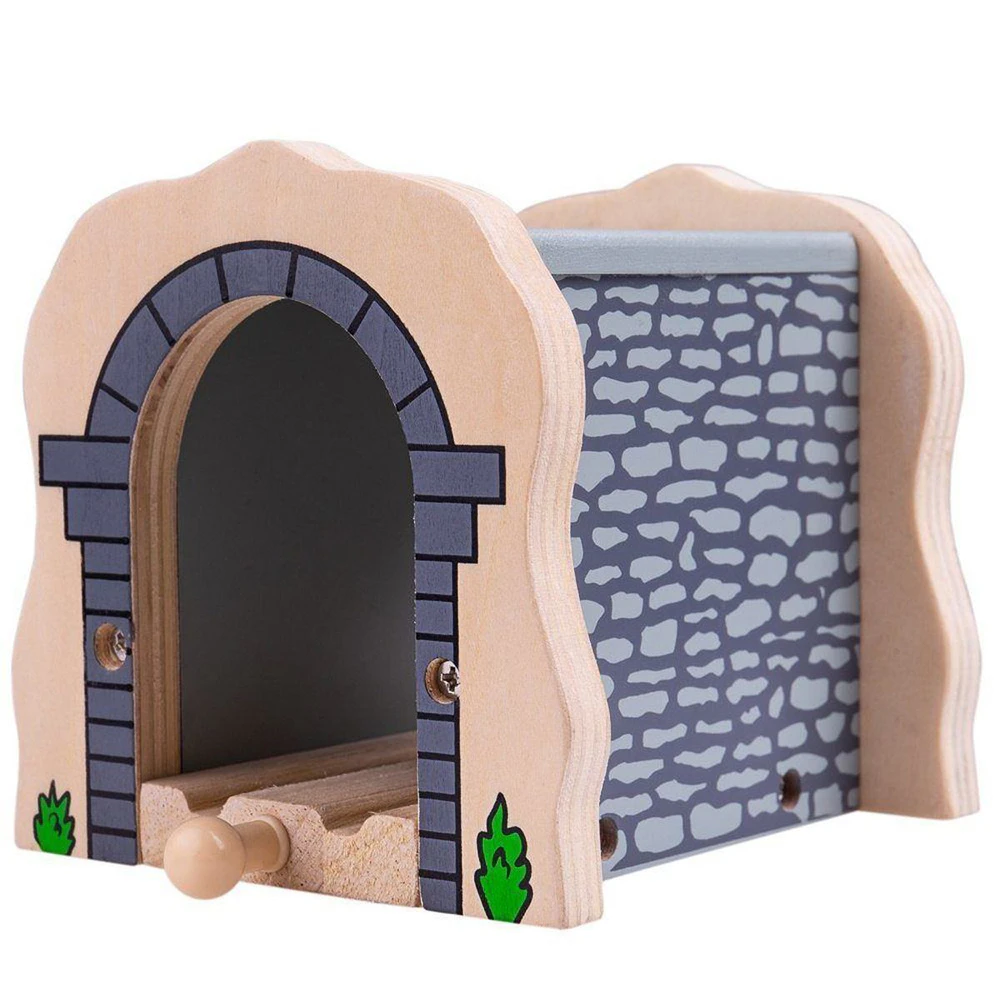 Bigjigs Rail 10cm Grey Stone Tunnel Kids Wooden Toy Train/Railway Accessory 3y+