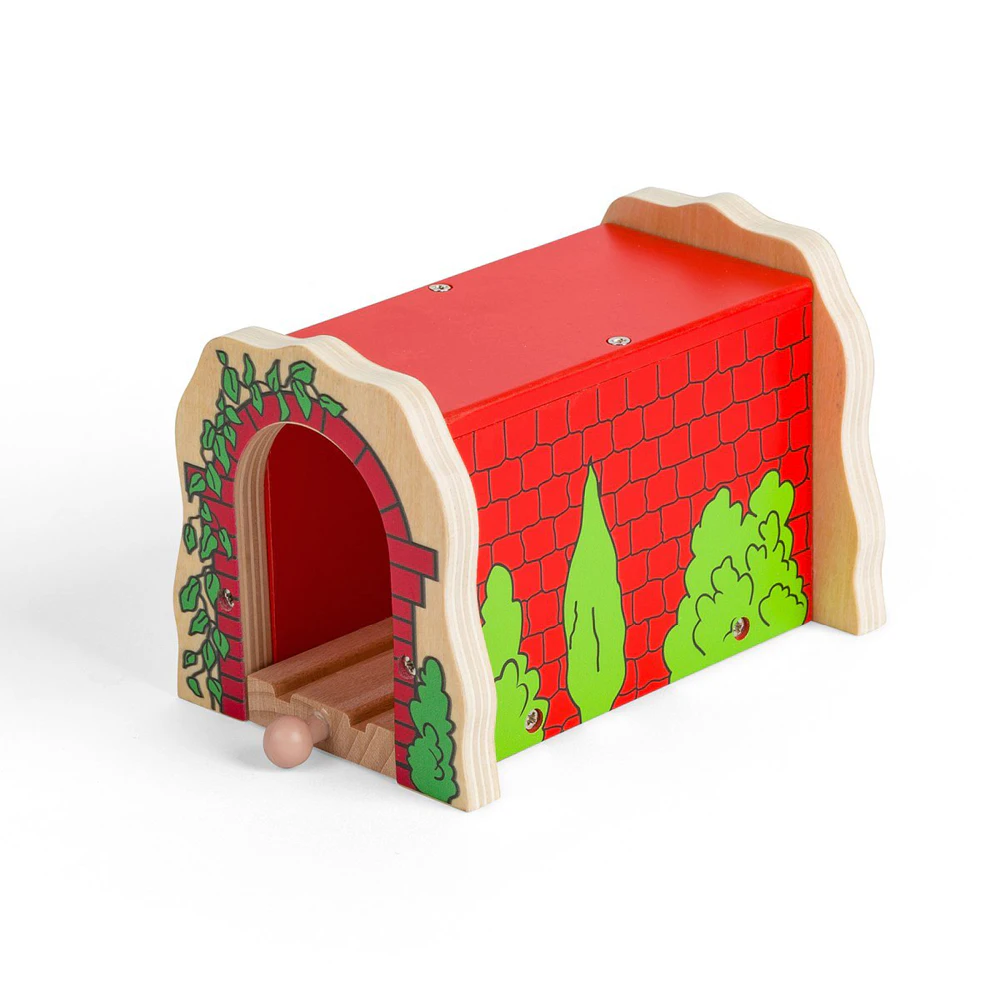 Bigjigs Rail 14.5cm Red Brick Tunnel Kids Fun Wooden Toy Railway Accessory 3y+