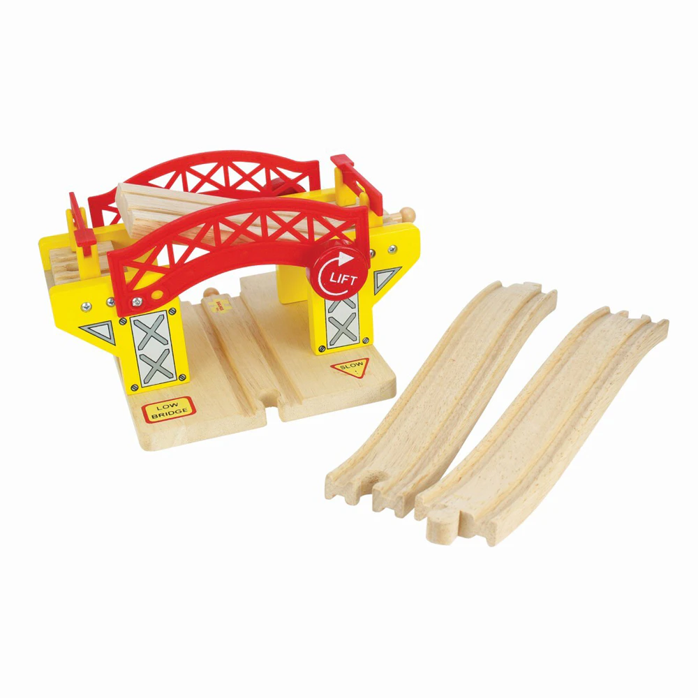 3pc Bigjigs Rail 20cm Lifting Bridge Kids Wooden Toy Train/Railway Accessory 3y+