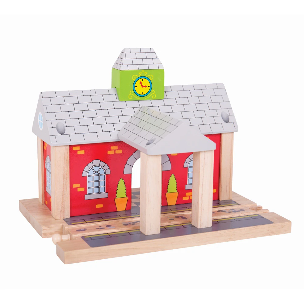 Bigjigs Rail 23cm Railway Station Kids/Children Wooden Toy Train Accessory 3y+