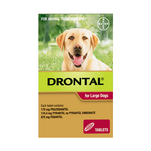 Drontal Allwormer Tabs For Dogs 35Kg (RED) 70 Tablets