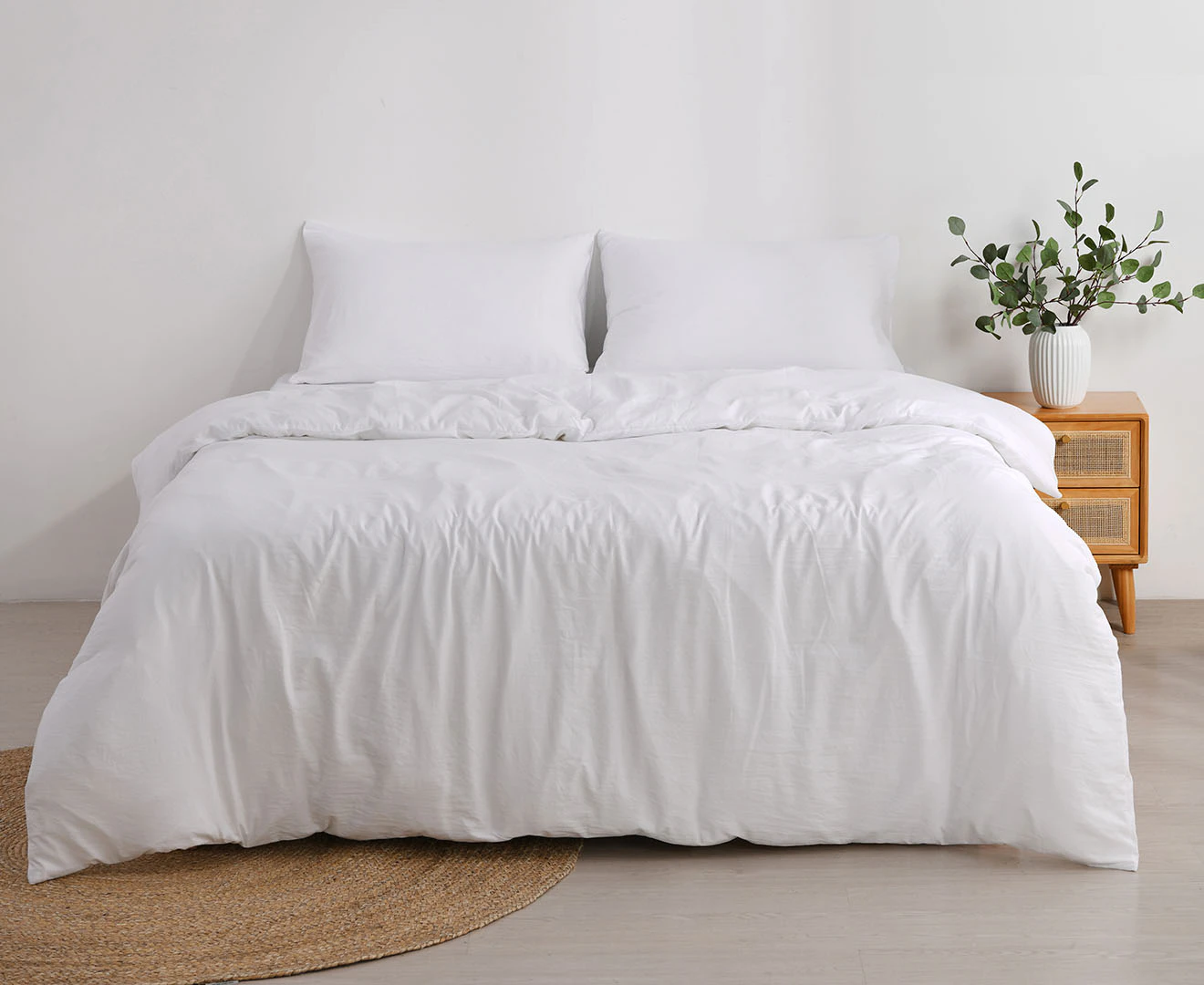 Daniel Brighton Micro Luxe Quilt Cover Set - White