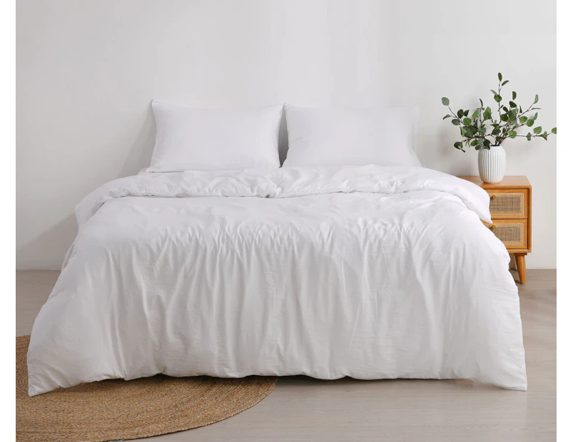 Daniel Brighton Micro Luxe Quilt Cover Set - White