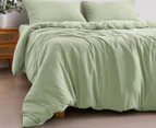 Daniel Brighton Micro Luxe Quilt Cover Set - Sage