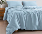 Daniel Brighton Micro Luxe Quilt Cover Set - Light Blue