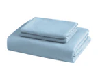 Daniel Brighton Micro Luxe Quilt Cover Set - Light Blue