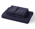 Daniel Brighton Micro Luxe Combo Fitted Sheet Set - Navy