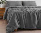 Daniel Brighton Micro Luxe Quilt Cover Set - Charcoal