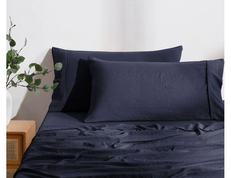 Daniel Brighton Micro Luxe King Pillowcase 2-Pack - Navy