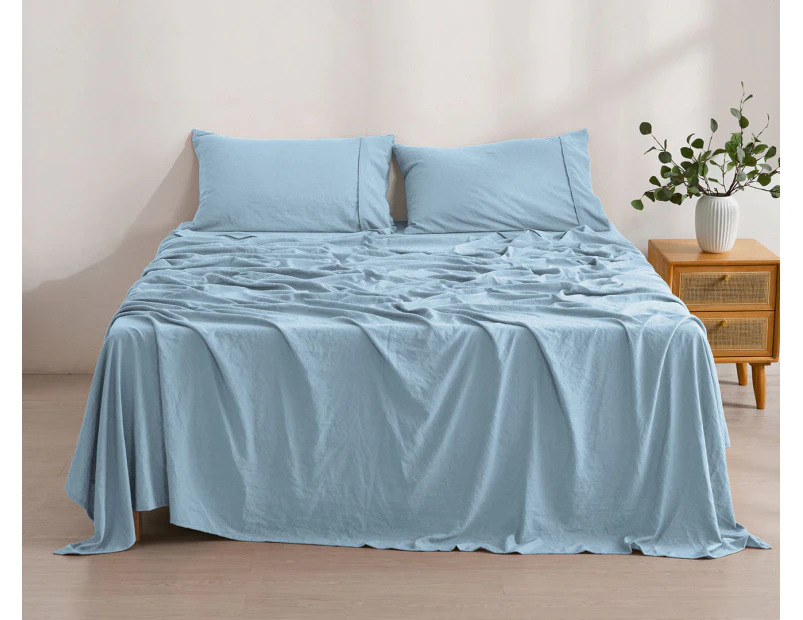 Daniel Brighton Micro Luxe Sheet Set - Light Blue