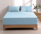 Daniel Brighton Micro Luxe Combo Fitted Sheet Set - Light Blue