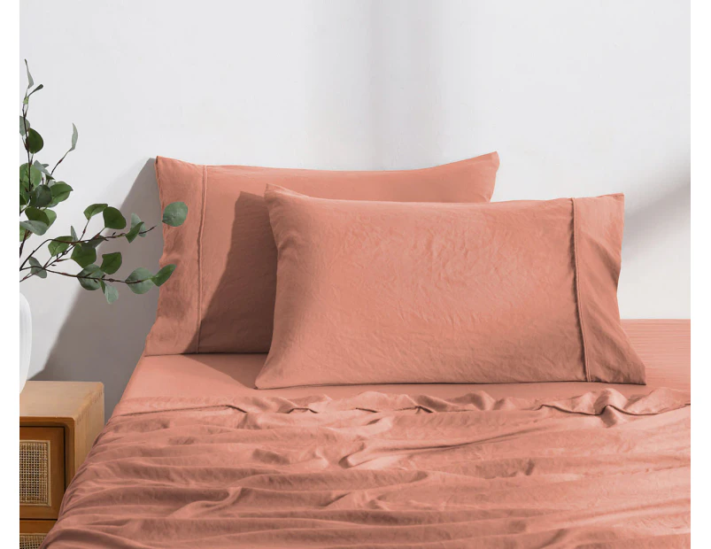 Daniel Brighton Micro Luxe Standard Pillowcase 2-Pack - Pink Clay