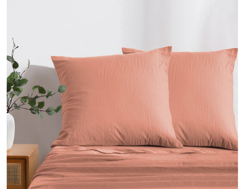 Daniel Brighton Micro Luxe European Pillowcase 2-Pack - Pink Clay