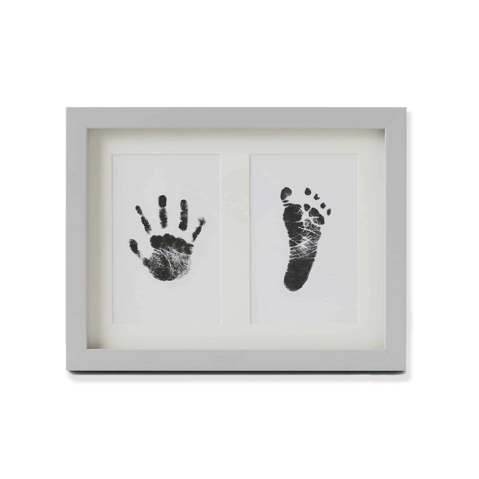 Jiggle & Giggle Plastic Keepsake DIY Hand & Foot 4x6" Photo Frame Display Grey