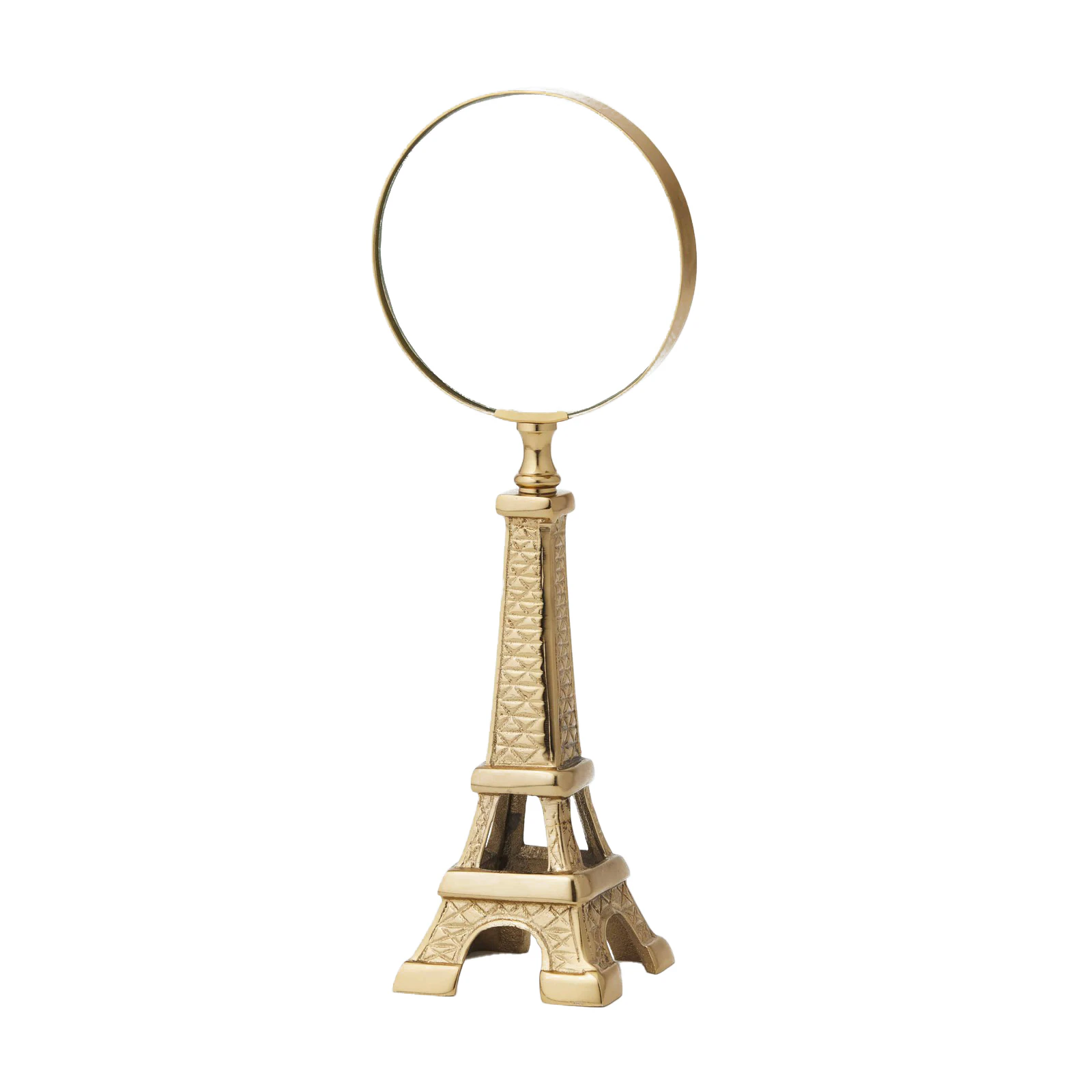 Pilbeam Living 27.5cm Eiffel Tower Aluminium Magnifying Glass Home Decor Gold