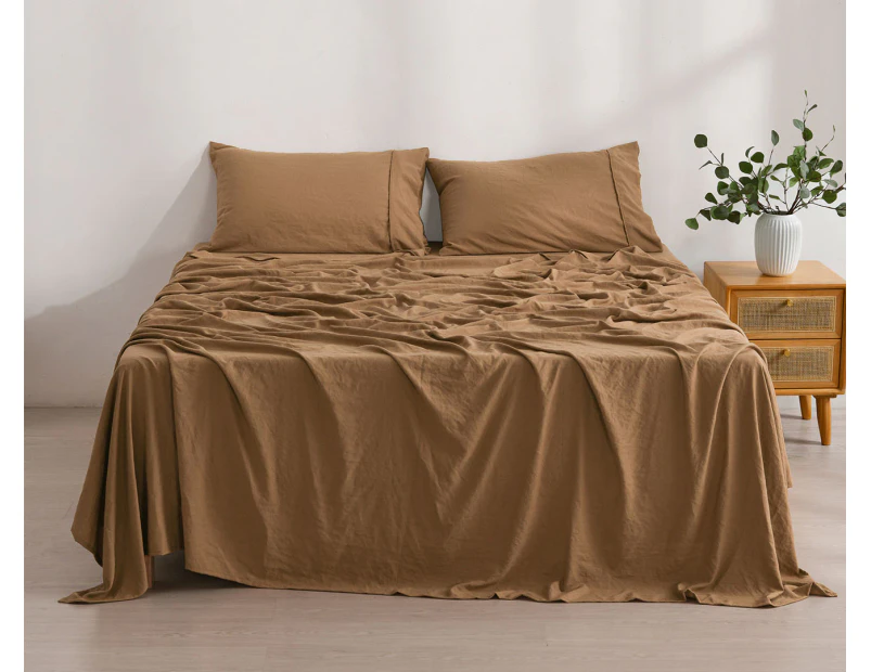 Daniel Brighton Micro Luxe Sheet Set - Rust