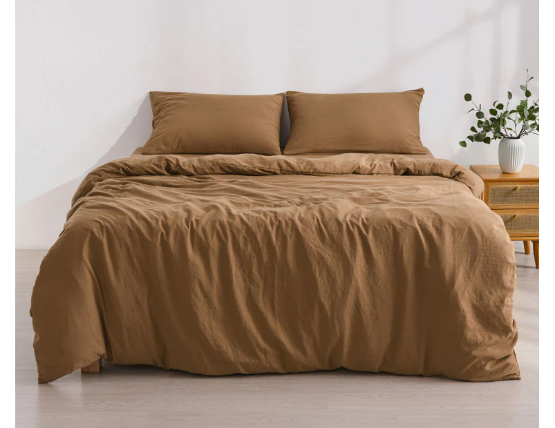 Daniel Brighton Micro Luxe Quilt Cover Set - Rust