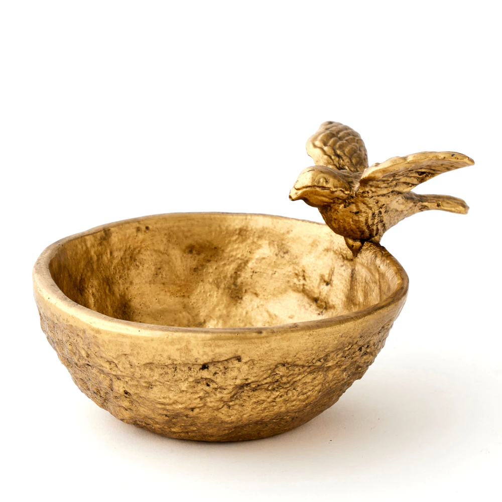 Pilbeam Living Iron 16cm Swallow Trinket Bowl Home Decor Tabletop Display Gold