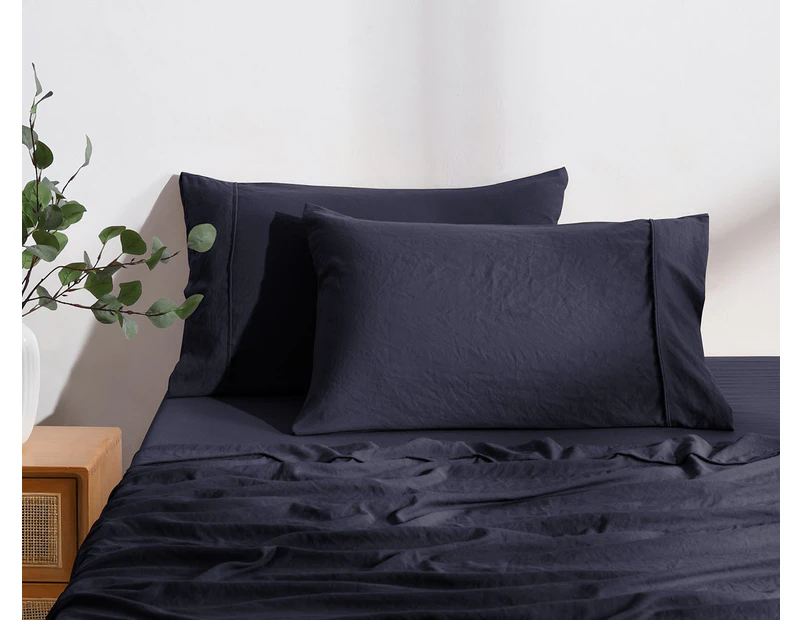 Daniel Brighton Micro Luxe Standard Pillowcase 2-Pack - Navy