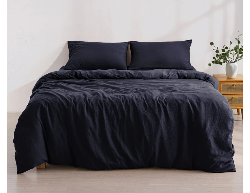 Daniel Brighton Micro Luxe Quilt Cover Set - Navy