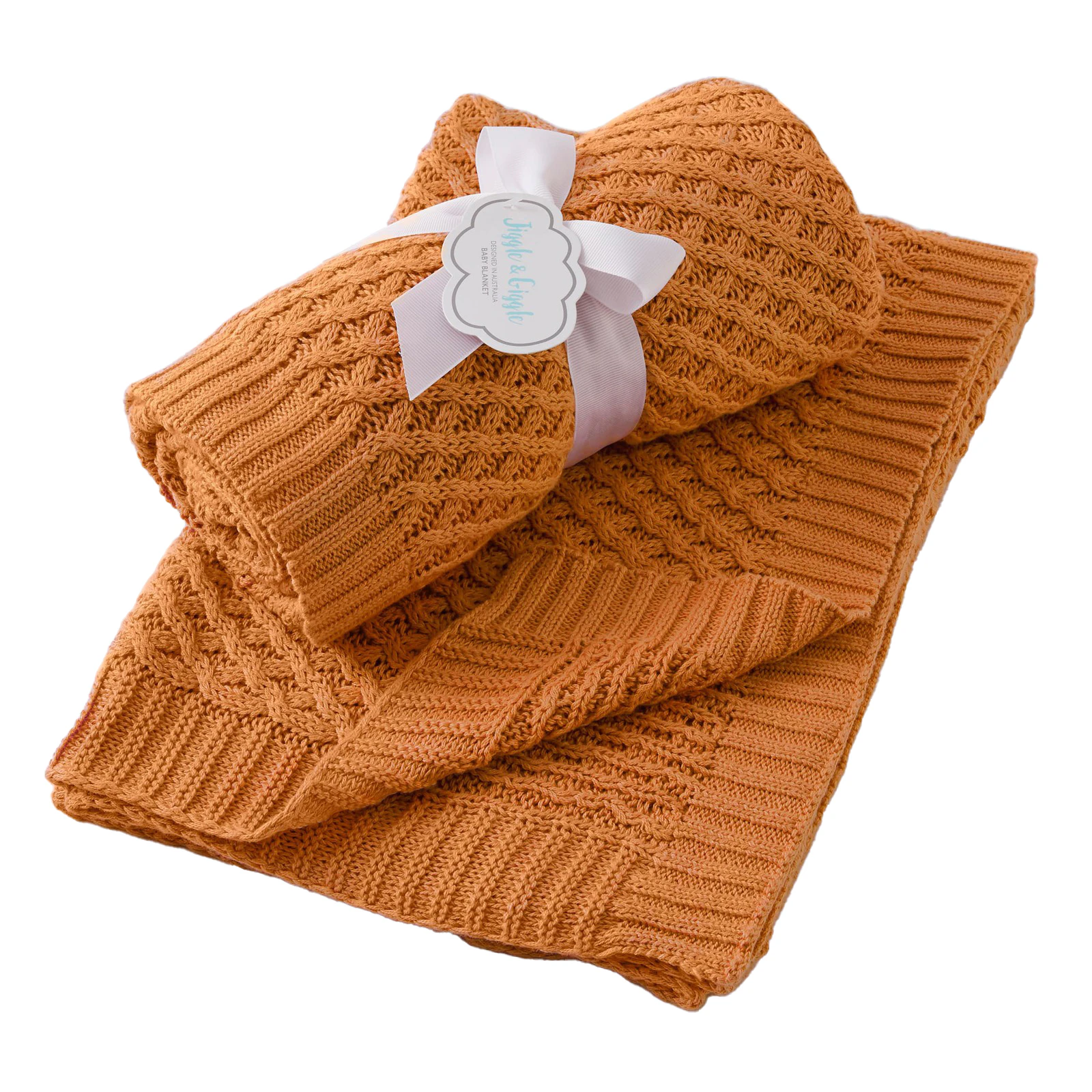 Nordic Kids Baby Basket Weave Cotton 75x100cm Knit Blanket For Cot/Pram Biscuit