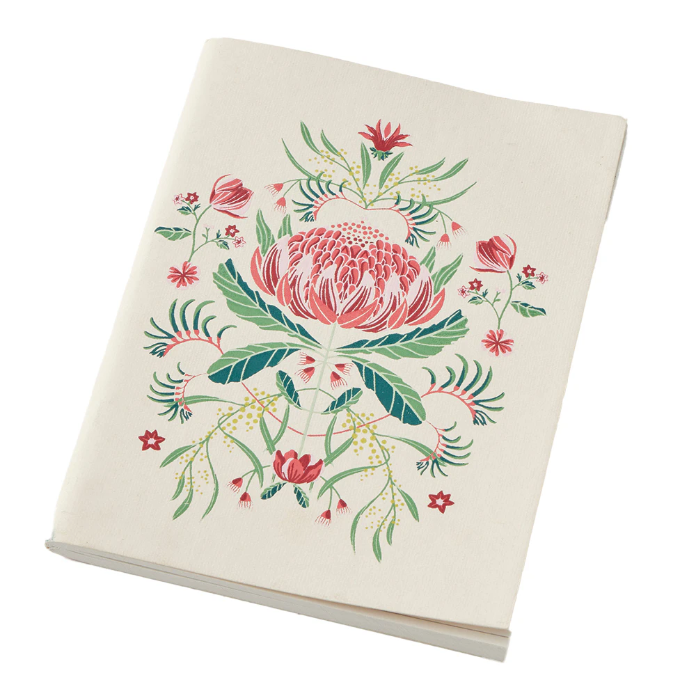 80pgs Pilbeam Living Waratah Recycled Cotton Writing Notebook/Journal 20x15cm