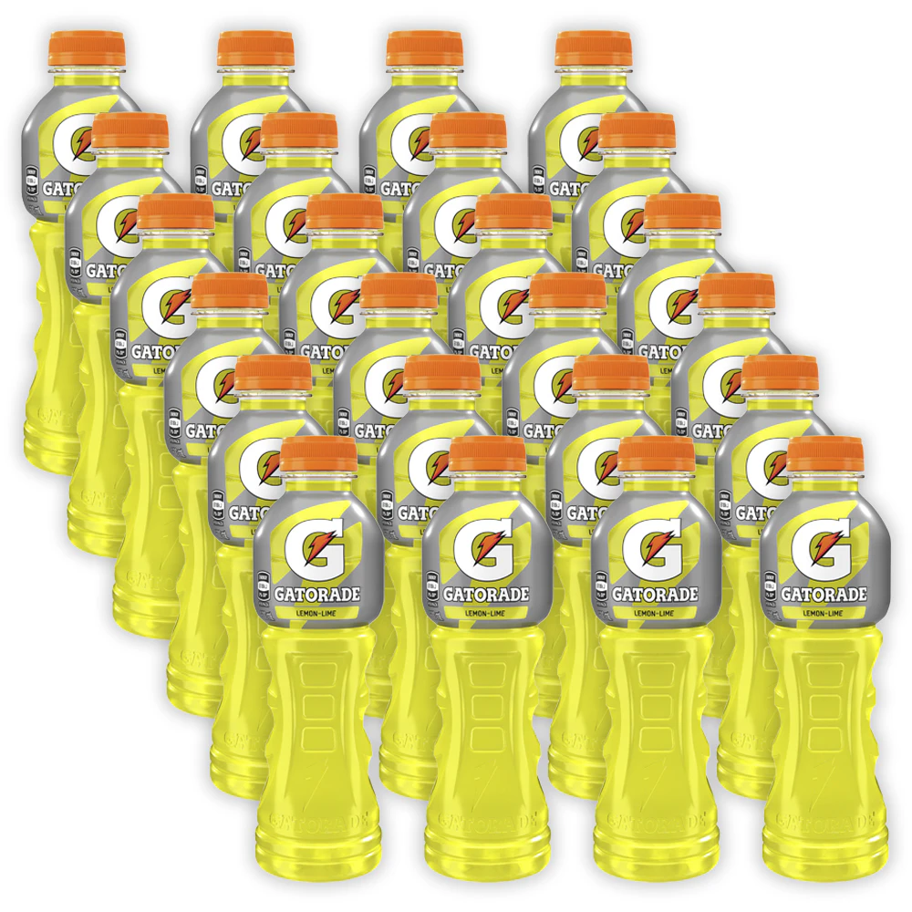 24pc Gatorade Lemon Lime Flavoured Sports Rehydration Drink Bottles 600ml