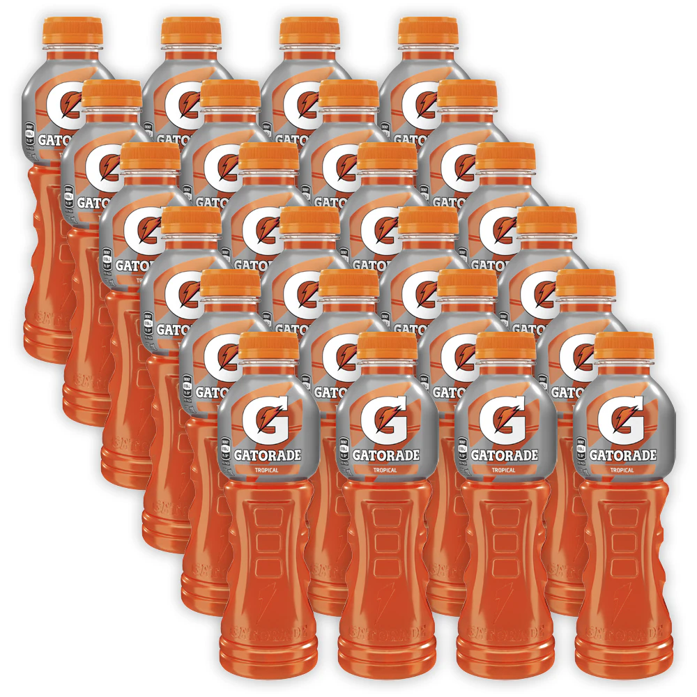 24pc Gatorade Tropical Flavoured Sports Rehydration Drink Bottles 600ml