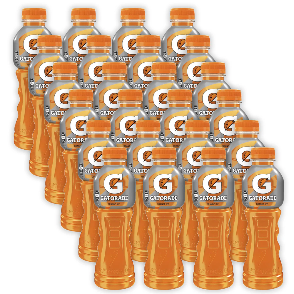 24pc Gatorade Orange Ice Flavoured Sports Rehydration Drink Bottles 600ml