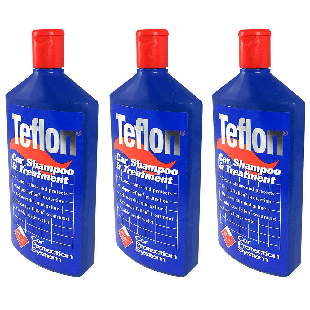 3PK Teflon Car Shampoo Treatment 500ml Vehicle Wash/Soap/Polish Clean/Protection