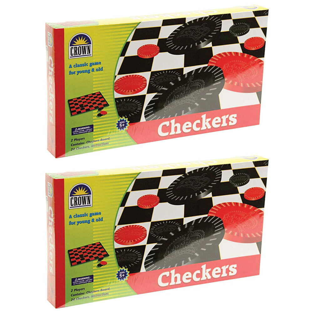 2PK Crown Checkers Board Portable Strategy Game Kids/Children 7y+ Checkerboard