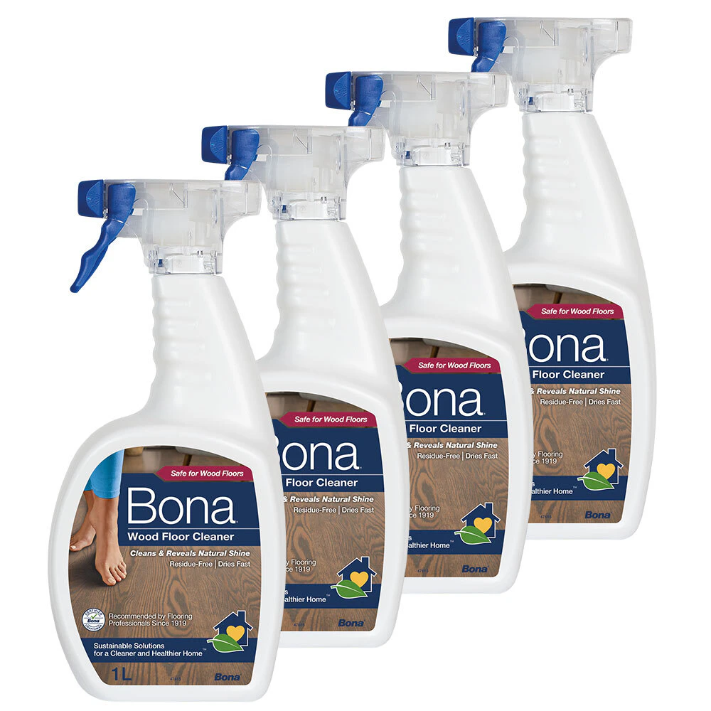 4PK Bona 1L Wood Floor Cleaner Spray Maintenance for Wooden/Timber Surface