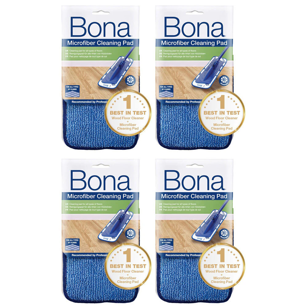 4PK Bona Microfibre Cleaning Pad for Mop Floor Cleaning Washable/Reusable