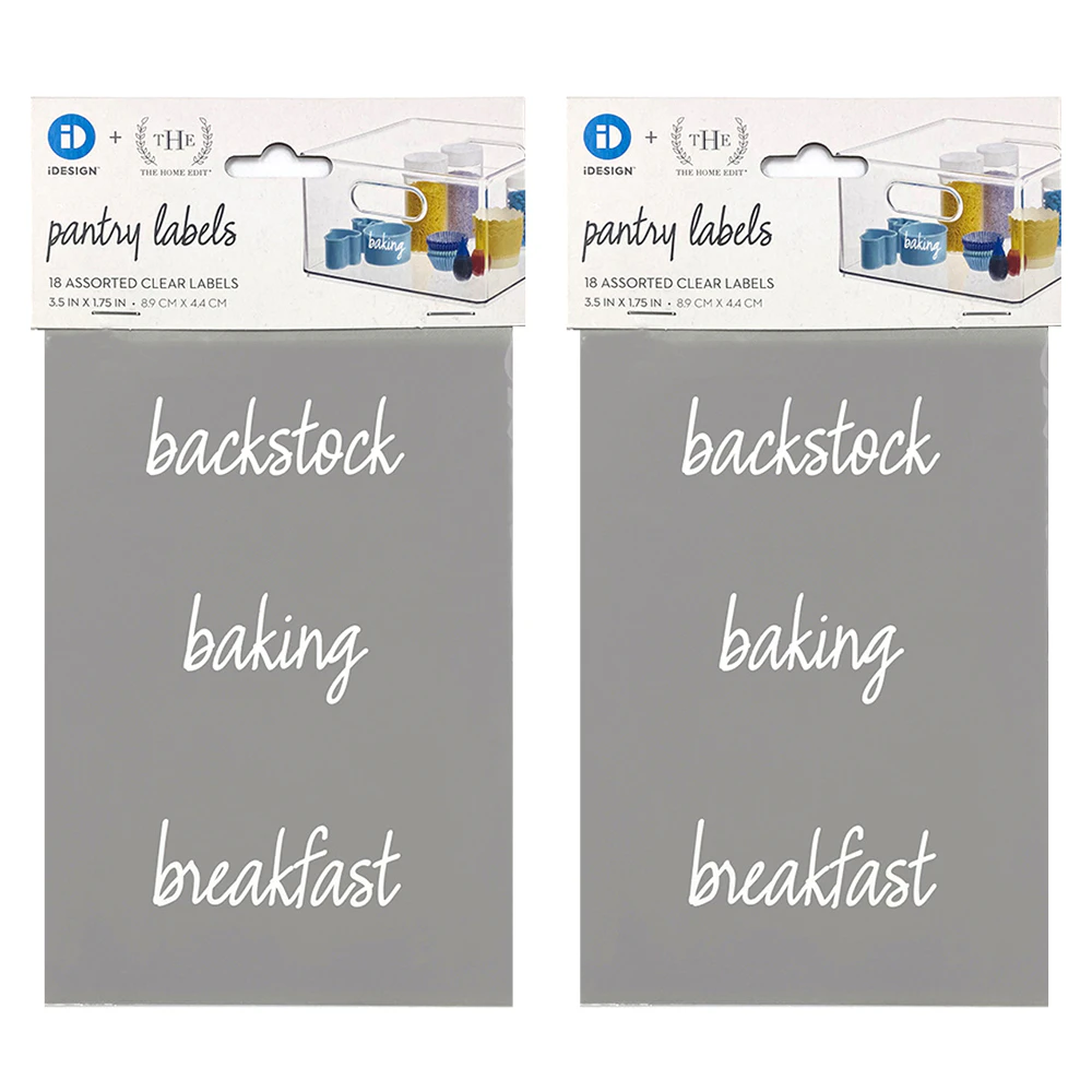 36x iDesign The Home Edit Pantry/Dry Goods Organiser Labels Set Clear Assorted