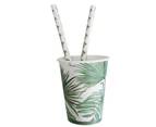 80pc Disposable 20cm Paper Drink Straw Birthday/Party Drinkware Tropics Green