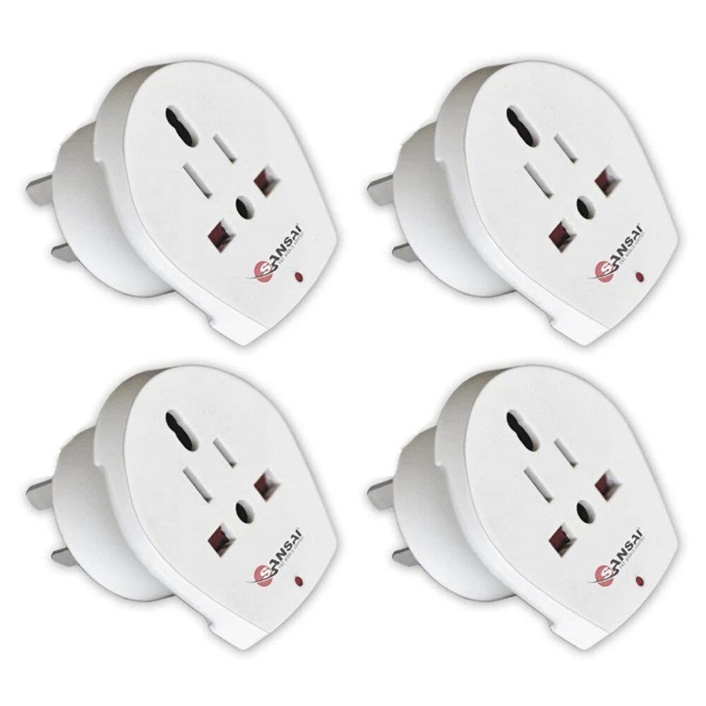 4x Sansai Universal Travel Power Adapter Outlet UK US EU Sockets to AU/NZ Plug