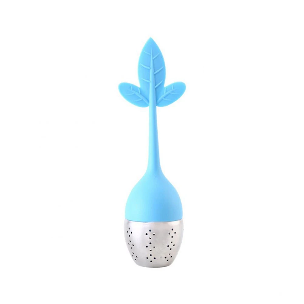 Maple Leaf Shape Tea Infuser Strainer Filter Colander Home Office Tea Tool(Blue)