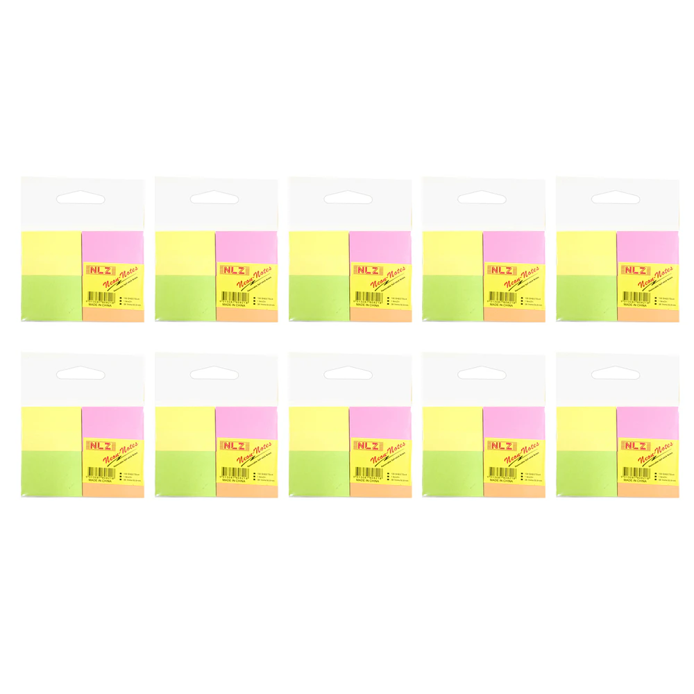 40pc Neon Multicoloured 100 Sheets Self Stick Notes/Adhesive Removable 3.5 x 5cm