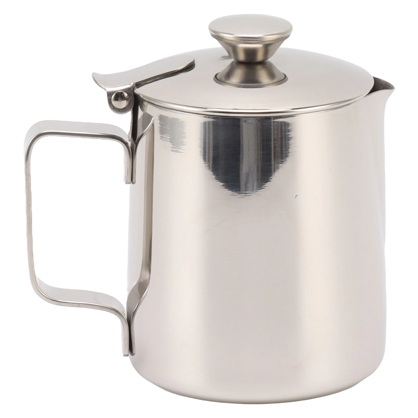 Stainless Steel Milk Frothing Pitcher Cappuccino Pitcher Coffee Foam Container With Lid 350Ml