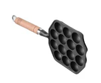 14 Holes Takoyaki Pan Nonstick Cast Iron Octopus Meat Balls Mold Maker With Detachable Handle For Home Pancake Baking