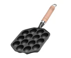 14 Holes Takoyaki Pan Nonstick Cast Iron Octopus Meat Balls Mold Maker With Detachable Handle For Home Pancake Baking