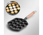 14 Holes Takoyaki Pan Nonstick Cast Iron Octopus Meat Balls Mold Maker With Detachable Handle For Home Pancake Baking